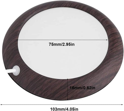 USB Cup Warmer Coaster, Coffee Mug Warmer for Desk, Dark Wooden Grain Heat Pad