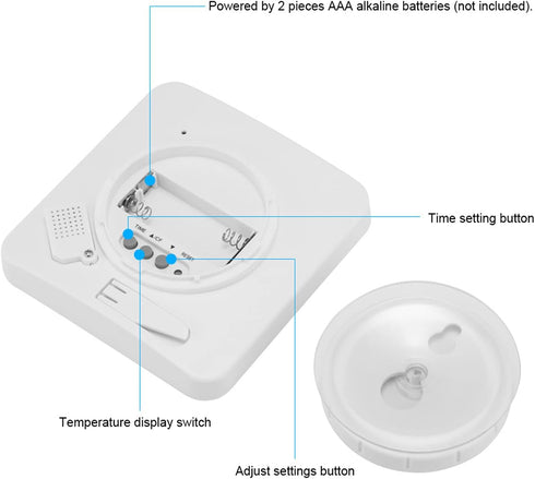 Digital Bathroom Shower Wall Clock Timer, LCD Waterproof Touch Screen Timer with Suction Temperature Humidity Gauge