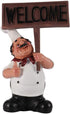 AUNMAS French Chef Welcome Board Decorative Figurine, Chef Figures Statue for Home Bar Coffee Shop Decor