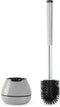 BOOMJOY Toilet Brush and Holder Set - Silicone Toilet Bowl Cleaner Brush with Tweezers for Bathroom Cleaning