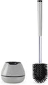 BOOMJOY Toilet Brush and Holder Set - Silicone Toilet Bowl Cleaner Brush with Tweezers for Bathroom Cleaning