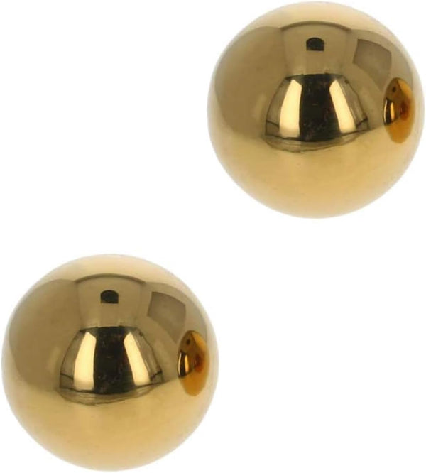 Yinpecly 50mm Dia Gazing Ball, 201 Stainless Steel Metal Balls, Polished Shiny Sphere for Home and Garden, Gold 2Pcs