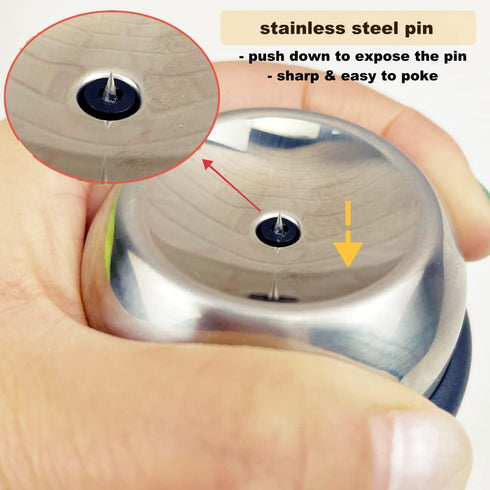 Stainless Steel Egg Piercer for Raw Eggs, Jawbush Heavy Duty Egg Poker with Sturdy Base and Sharp Pin to Get Good Hard