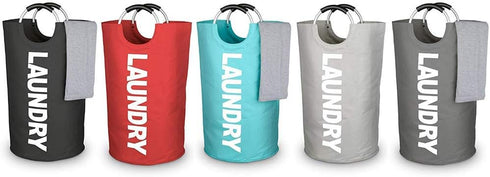 Mziart 90L Large Collapsible Laundry Hamper - Heavy Duty Durable Thicken Foldable Clothes Storage Bag (Blue)