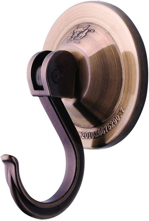Powerful Wreath Hangers for Window or Glass Door, 4-Pack Suction Cup Hooks, Antique Gold