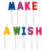 Make A Wish Letter Pick Birthday Candles, Assorted Colors, 9 Pcs