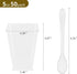 50 Pack 5oz Mini Dessert Cups with Soopns, Clear Square Dessert Bowls Small Plastic Yogurt Parfait Cups Appetizer Cup