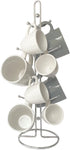Evelots Countertop Coffee Mug Holder, Chrome Tea Cup Organizer Rack for 8 Large Mugs