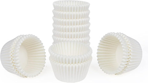 Caperci 500 Count Mini Cupcake Liners, White Muffin Liners, Greaseproof Small Cupcake Wrappers for Baking