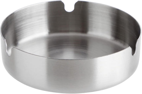 Juvale 5 Pack Stainless Steel Ashtrays - Round Patio Ashtray for Cigarettes, Indoor & Outdoor Use