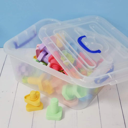 2 Packs 8 Liter Clear Plastic Storage Bins with Lids, Storage Boxes