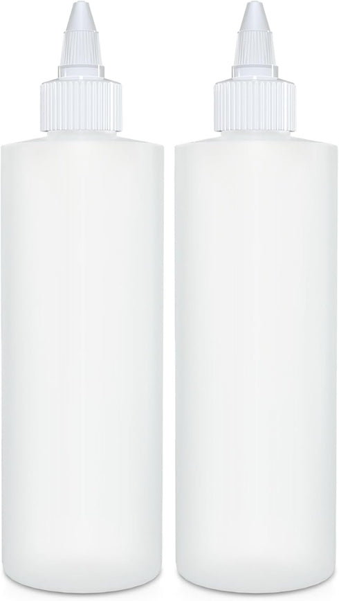 BRIGHTFROM 8 OZ Condiment Squeeze Bottles, 2 PACK Empty Squirt Bottle with Twist Top Cap, Leak Proof for Sauces, BPA