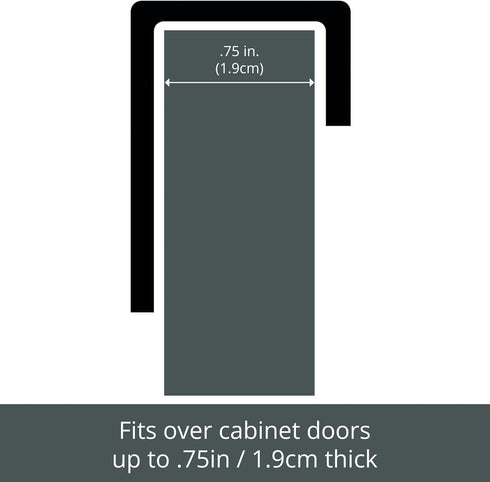 2 Pack mDesign Steel Over Door Curved Towel Bar Storage, Hanger for Cabinet or Cupboard, Holder Rack for Kitchen