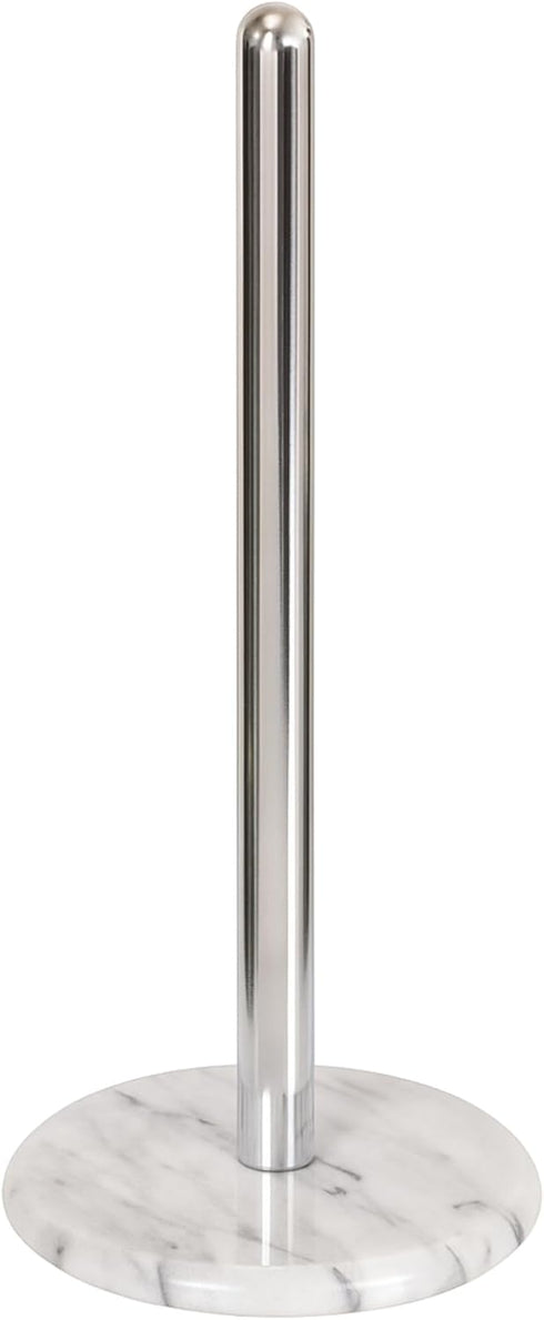 Creative Home Natural Marble Base Paper Towel Holder Countertop, Stable Roll Dispenser
