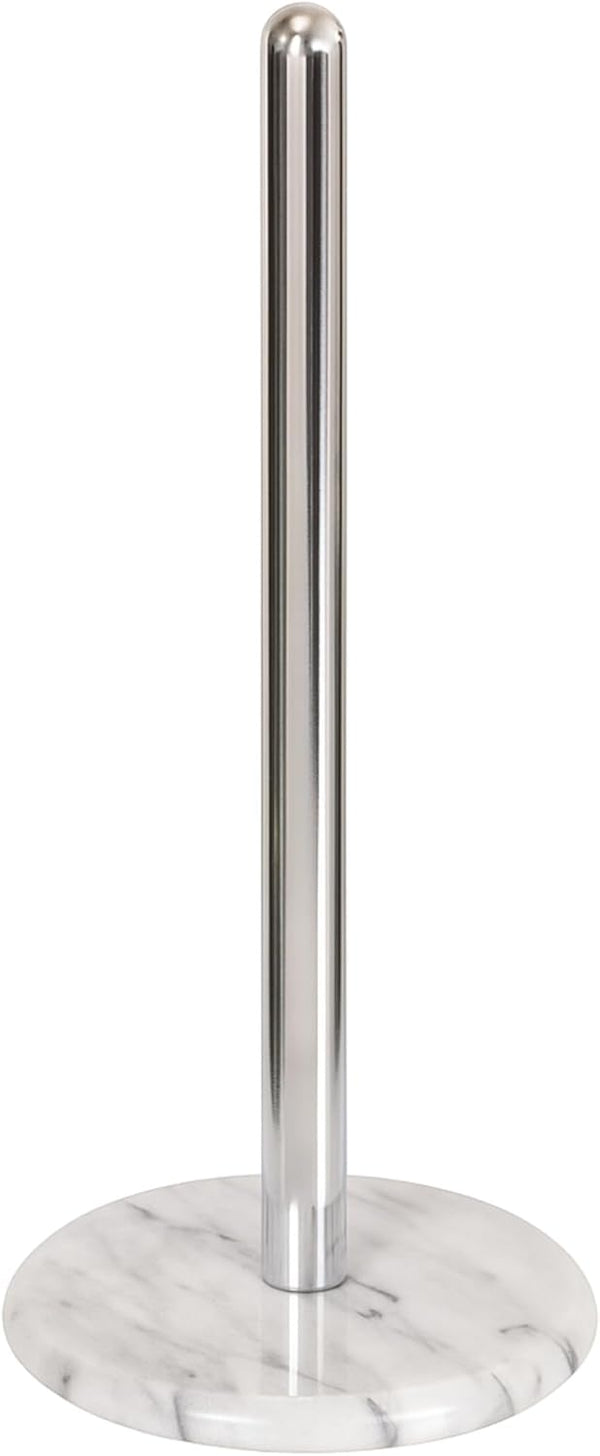 Creative Home Natural Marble Base Paper Towel Holder Countertop, Stable Roll Dispenser