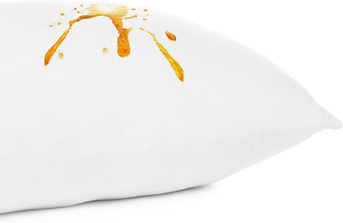 100% Waterproof Pillow Covers, Standard Size with Zipper (Set of 4), Pillow Protector, 20 x 26 Inches, White, Soft