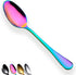Berglander Rainbow Dinner Spoon Set of 12, 7.5" Stainless Steel Titanium Plating, Dishwasher Safe