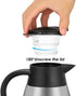 68 Oz Insulated Thermal Coffee Carafe, Stainless Steel Double Walled Vacuum Thermos for Hot Beverages, Silver