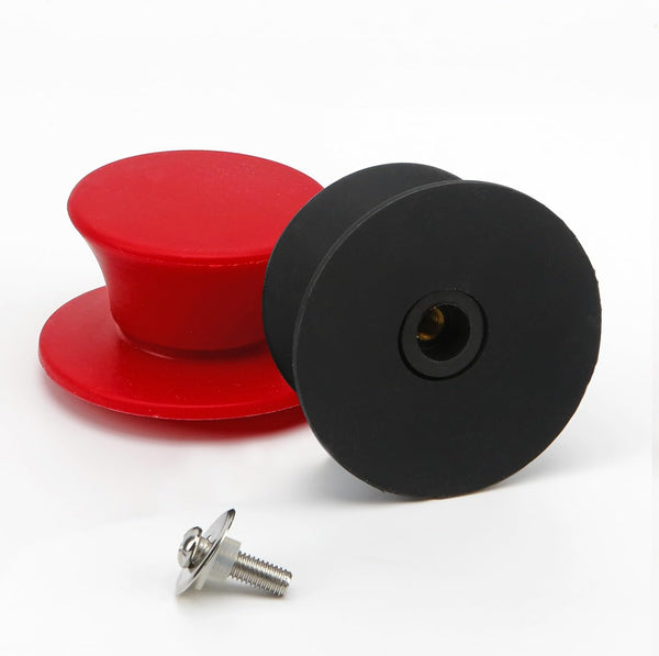 Universal Replacement Knob for Pot Pan Lids, Silicone Heat Resistant Cover, BPA Free, Dishwasher Safe, 2Pack Black & Red