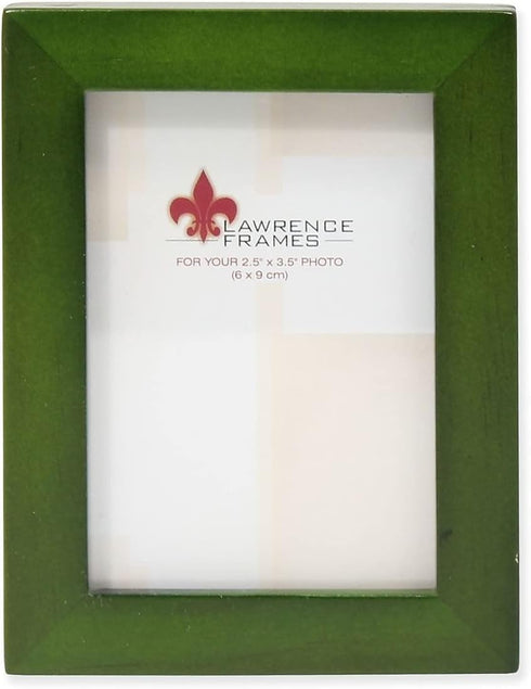 Lawrence Frames Collection Wood Picture Frame Gallery, Green, 2.5x3.5