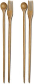 JapanBargain 3789 Bamboo Cooking Chopsticks with Spoon and Fork, 3-in-1 Cooking Utensil for Deep Frying