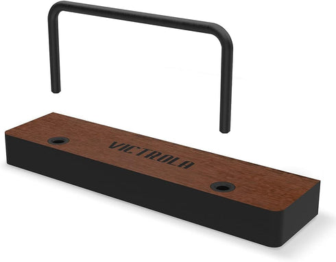 Vinyl Record Display Holders by Victrola, Set of 2 with Black Metal Accents, Wall Mountable (Pair, Espresso)