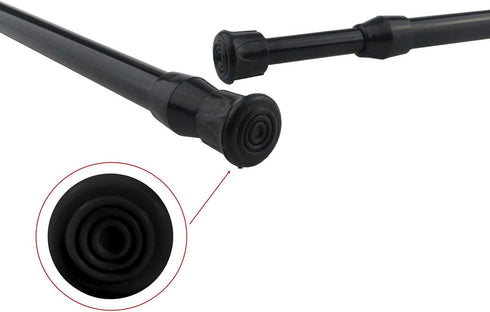 Tension Rods, 4 Pack Adjustable Spring Steel Cupboard Bars, 15.7-28 Inches (Black)
