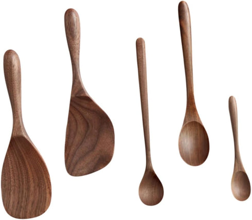 Black Walnut Cutlery Set for Kids: Japanese Tools, Bamboo Cooking Utensils, Child Suit