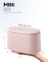 Mini Trash Can with Lid Removable Small Garbage Can, Tiny Plastic Trash Bin, Pop Up Countertop Wastebasket, Counter Garbage Lint Bin for Bathroom,Office,Kitchen,Desk,Coffee Table(Pink)