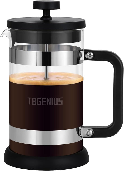 French Press Coffee Maker 21 oz - Cold Brew Heat Resistant Borosilicate Coffee Pot, 600 ml (Black)