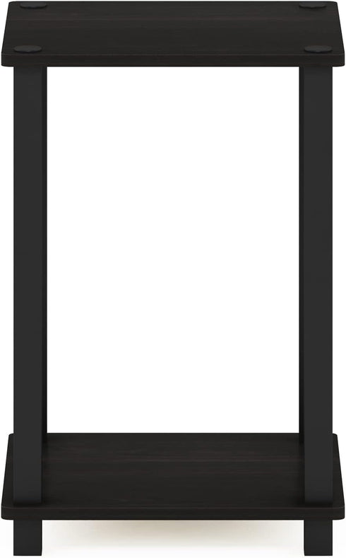 2-Tier Furinno Simplistic Side Table, Small End Table with Open Shelf, Easy Assembly Toolless Night Stand, Nightstand