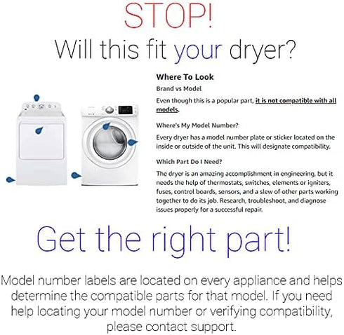 Supplying Demand 134813600 Clothes Dryer Door Switch Replacement, Model Specific Not Universal