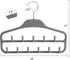 ELONG HOME 2 Pack Belt Hanger, Gray Sturdy Organizer with 360 Degree Swivel, 11 Large Hooks for Closet