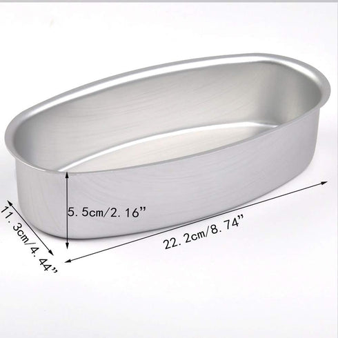 2 Pack Non-Stick Pro Bakeware Loaf Pans, 8in Oval Shape Aluminum Cake Pan for Home Kitchen, Bakery Breads