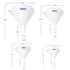 4pc Funnel Nesting Set in BPA Free Plastic for Kitchen Cooking, Home, Car Oil Use (White)