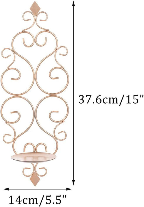 Set 2 Sziqiqi Iron Wall Candle Sconce Candle Holder of Wall Mounted Candle Sconces Holder, for Bedroom Dining Room