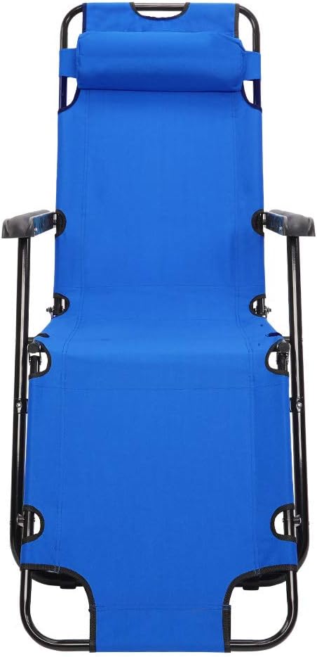 Kcelarec Outdoor Folding Chaise Lounge Chair, Patio Sun Lounger Reclining Beach Chair Sun Patio Pool Lawn Recliner