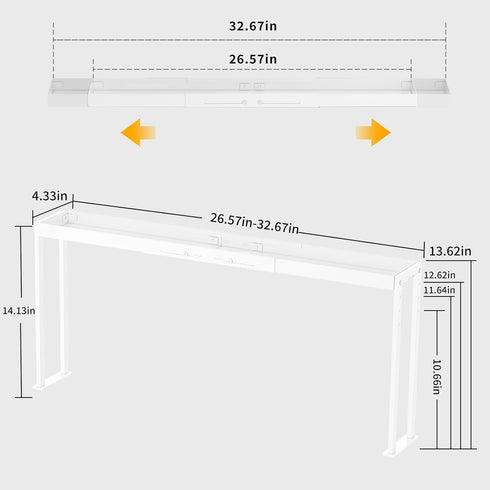 27 33 Inch 4 Countertop, Stove Top Shelf for Curved Stove, Expand to Spice Rack, Level Adjustable Height Spice Shelf