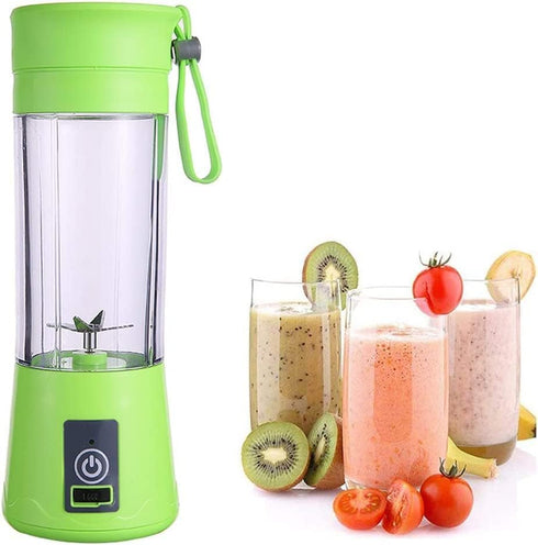 ISA Portable Blender for Shakes & Smoothies, Cordless Mini Travel Juicer Cup Mixer, 13oz USB Rechargeable (GREEN)