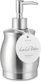 Stainless Steel Liquid Soap Dispenser with Pump - 390 ml/13 oz Brushed Nickel Bottle for Kitchen and Bathroom