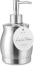 Stainless Steel Liquid Soap Dispenser with Pump - 390 ml/13 oz Brushed Nickel Bottle for Kitchen and Bathroom