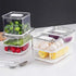 SANNO Refrigerator Food Storage Containers - Stackable Bin Organizer with Vented Lids and Removable Drain Tray