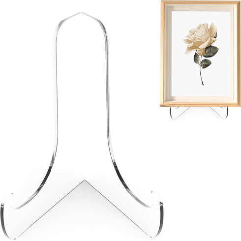 60-Degree Angle Acrylic Plate Stand, 3 Inch Clear Acrylic Display Easel, 2 Pack