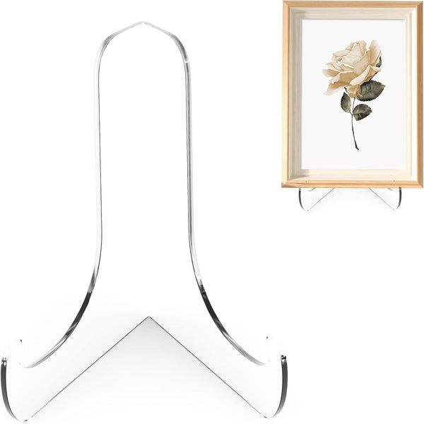 60-Degree Angle Acrylic Plate Stand, 3 Inch Clear Acrylic Display Easel, 2 Pack