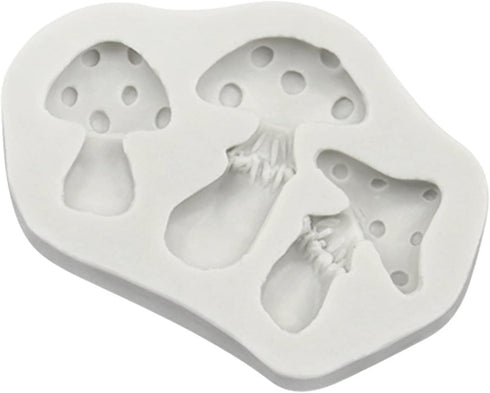 White Mushroom Silicone Mold, Chocolate Candy Clay Mold for DIY Dessert, Handmade Cupcake Decor, Baking Tool