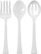Lillian Tablesettings 3 in 1 Pack of 3 Plastic Serving Utensils, 2.5 x 2.5 x 11.5 inches, Pearl White (65909)