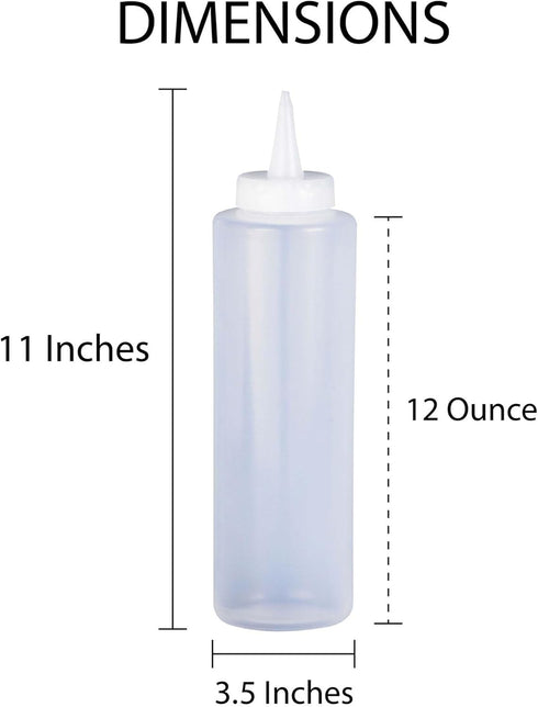 Nozzle, 12-Ounce HIC Kitchen Refillable Squeeze Bottle with Precision Clear, BPA Free