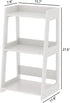 3-Tier (11.8" 15.7" 27.6" Bathroom Ladder Shelf Freestanding, White Floor Shelves Open Shelving Unit, Small Bookshelf