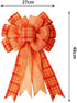 Iceyyyy Extra Large Fall Wreath Gift Bow - 18.8x10.6inch Orange Buffalo Plaid Check Wreath Bow for Fall, Thanksgiving,