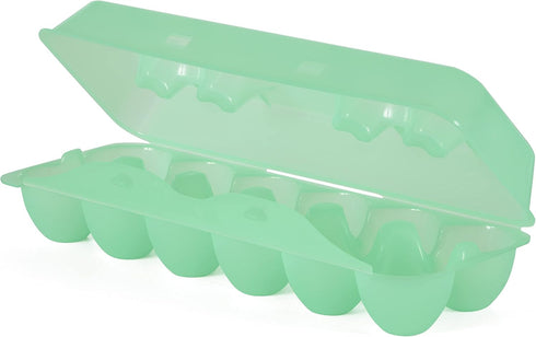 Tuff Stuff TS-ETS12 12 Reusable Carrier Washable Storage Container Empty Plastic Chicken Egg Carton Tray with Lid